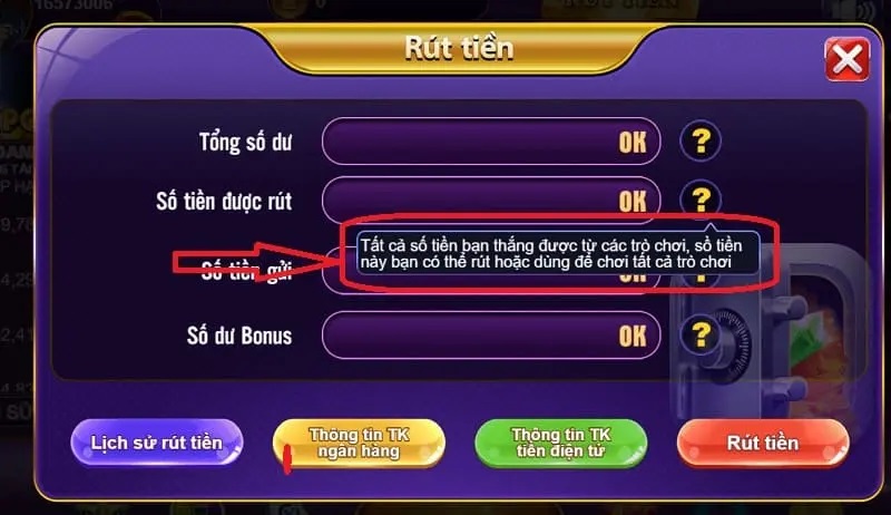 Cần điền đúng tất cả thông tin khi rút tiền 68 game bài